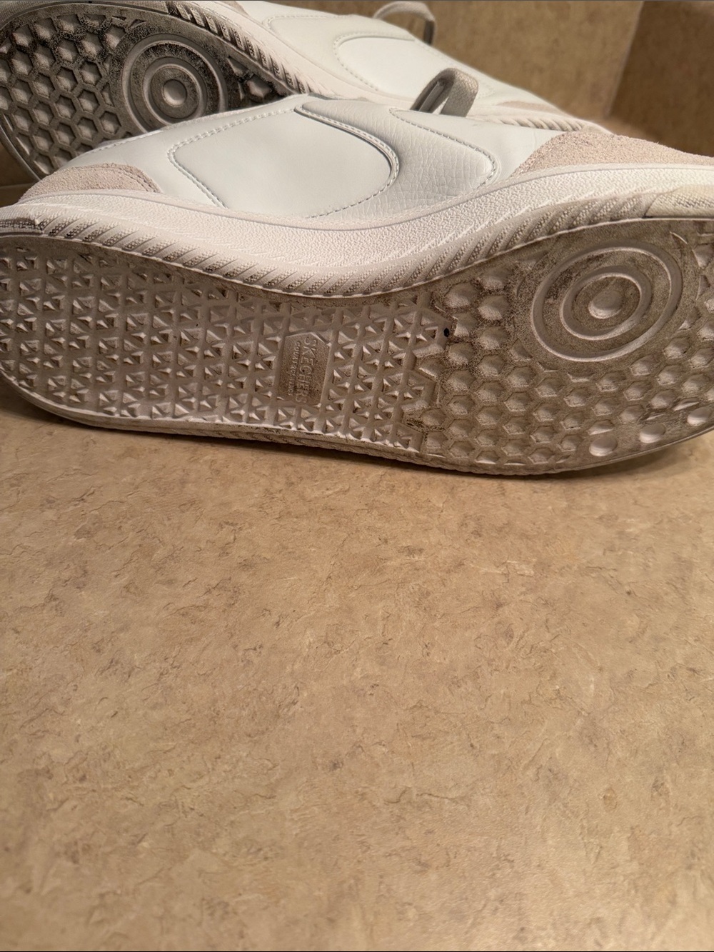 Skechers White and Light Pink Men's Sneakers - Picture 5 of 6